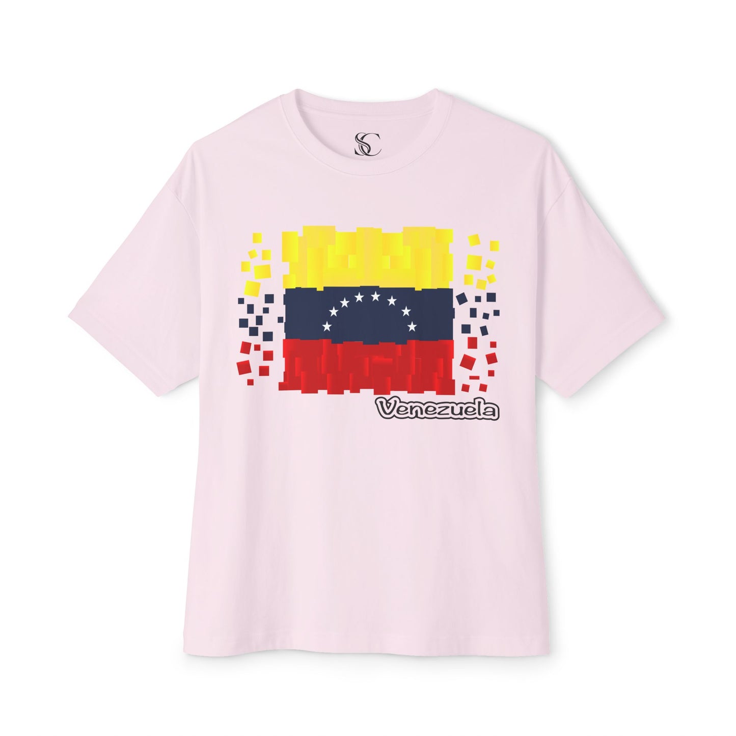 Venezuela Pixel Flag Tee — Oversized Boxy Shirt