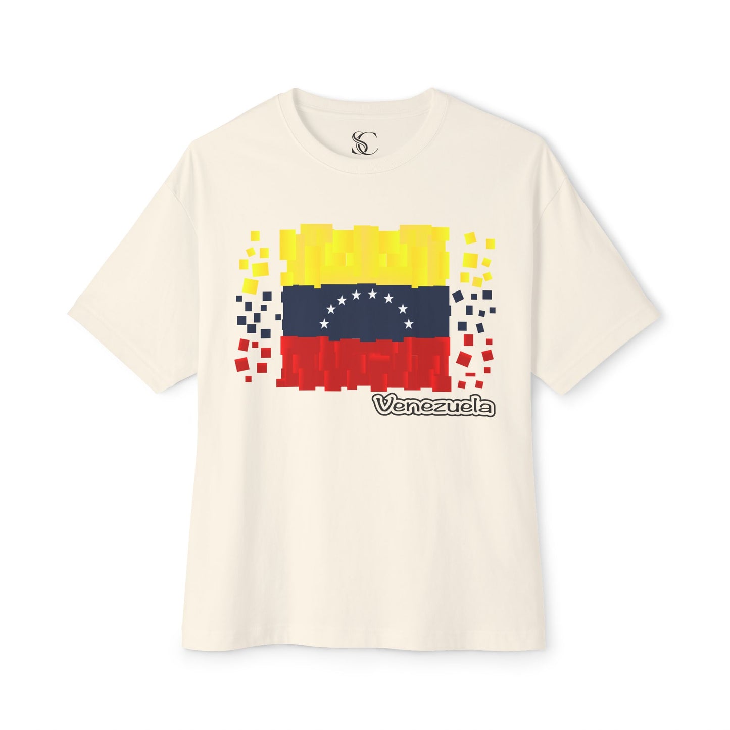 Venezuela Pixel Flag Tee — Oversized Boxy Shirt