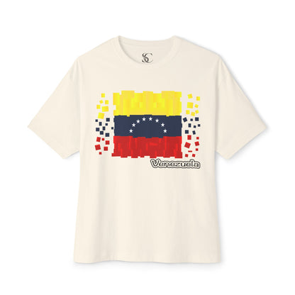 Venezuela Pixel Flag Tee — Oversized Boxy Shirt