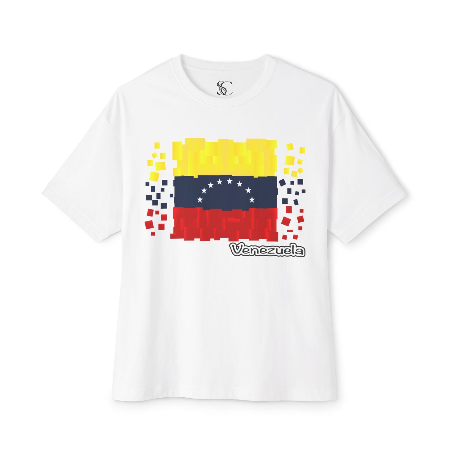 Venezuela Pixel Flag Tee — Oversized Boxy Shirt
