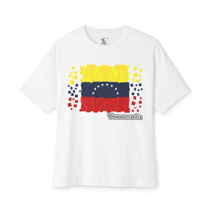 Venezuela Pixel Flag Tee — Oversized Boxy Shirt