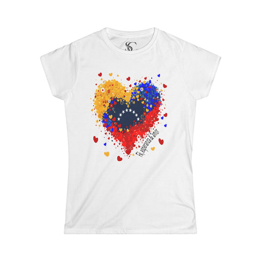 Venezuelan Heart Flag Women's Tee – Amor y Libertad Graphic Shirt