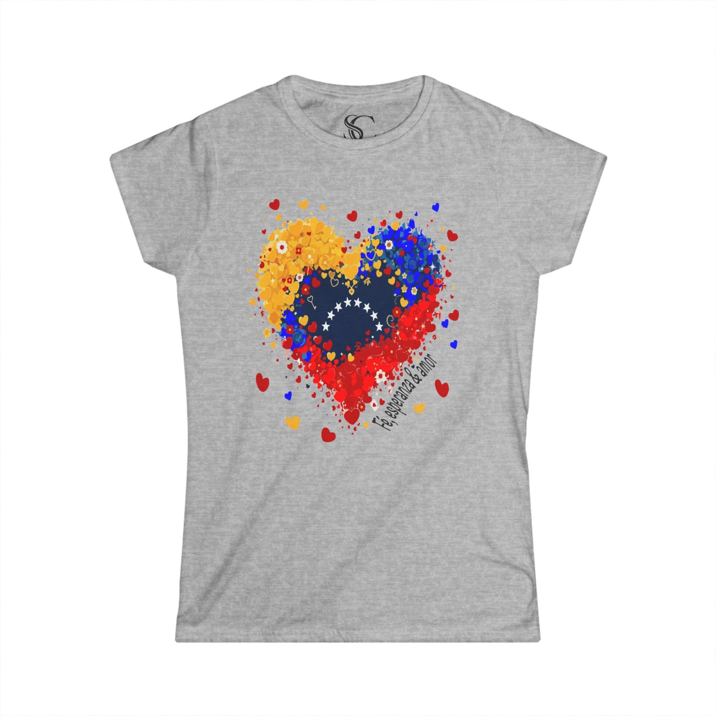 Venezuelan Heart Flag Women's Tee – Amor y Libertad Graphic Shirt