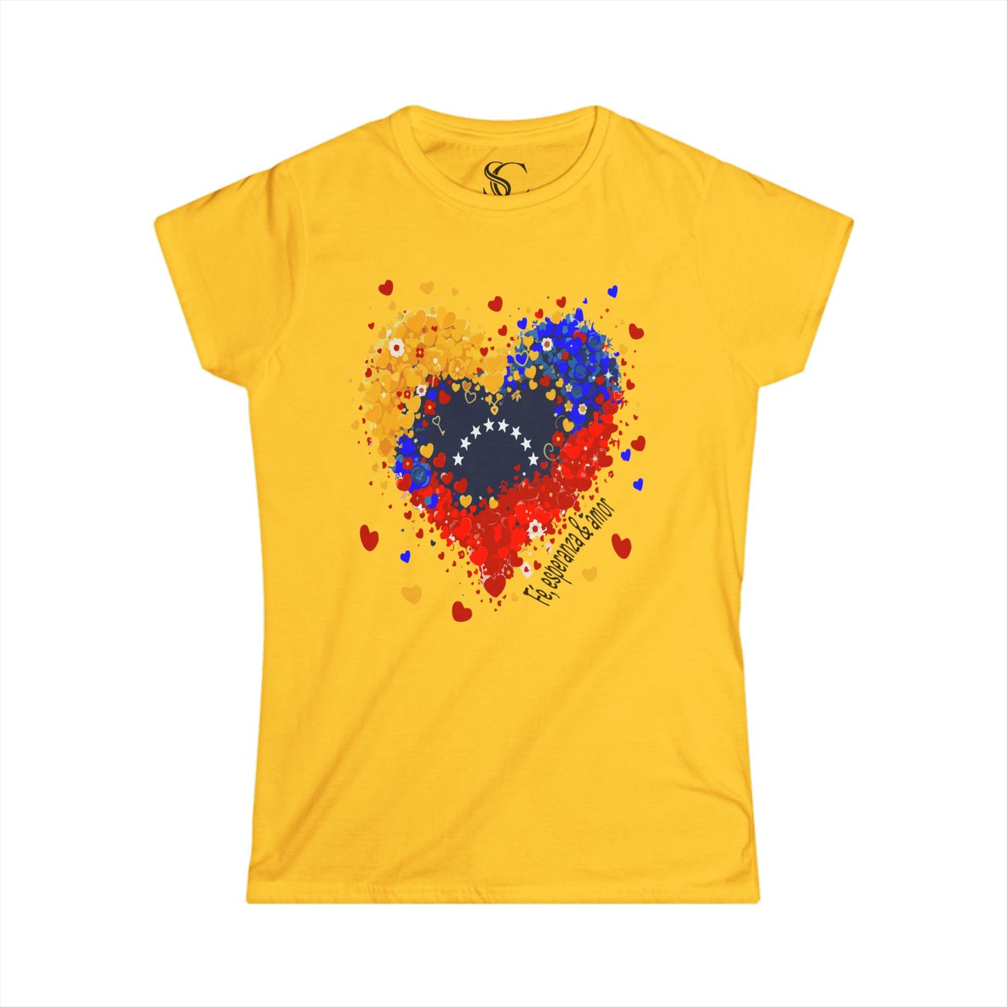 Venezuelan Heart Flag Women's Tee – Amor y Libertad Graphic Shirt