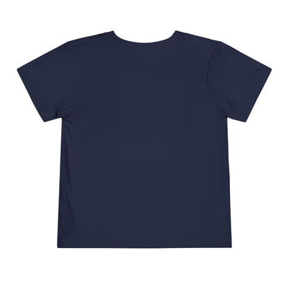Toddler Tee - Patriotic Pup on American Flag Scooter (4th of July Kids Shirt)