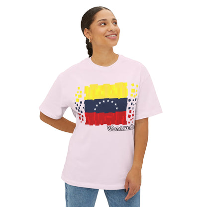 Venezuela Pixel Flag Tee — Oversized Boxy Shirt