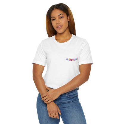 T-Shirt — Colorful Tiny Camper Graphic (Travel Van Chest Print)