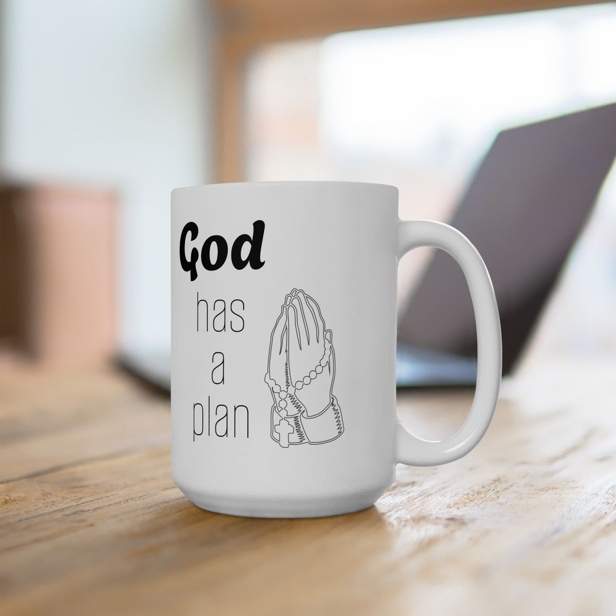 "Pray. Wait. Trust." Inspirational Coffee Cup,  Religious Gift for Catholics, Christian Mug, Inspirational Faith Message, Coffee Cup for Christian Men & Women