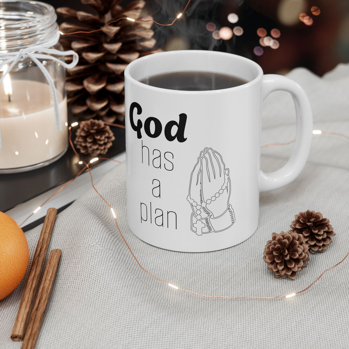 "Pray. Wait. Trust." Inspirational Coffee Cup,  Religious Gift for Catholics, Christian Mug, Inspirational Faith Message, Coffee Cup for Christian Men & Women