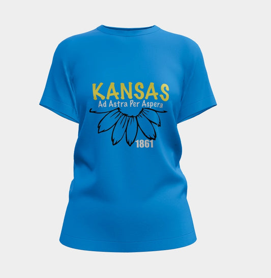 03 - Kansas - Ad Astra Per Aspera 1861" Vintage Sunflower Tee, Kansas shirt, Gift, Bella + Canvas