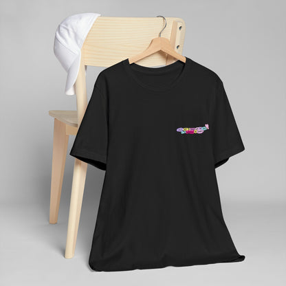 T-Shirt — Colorful Tiny Camper Graphic (Travel Van Chest Print)