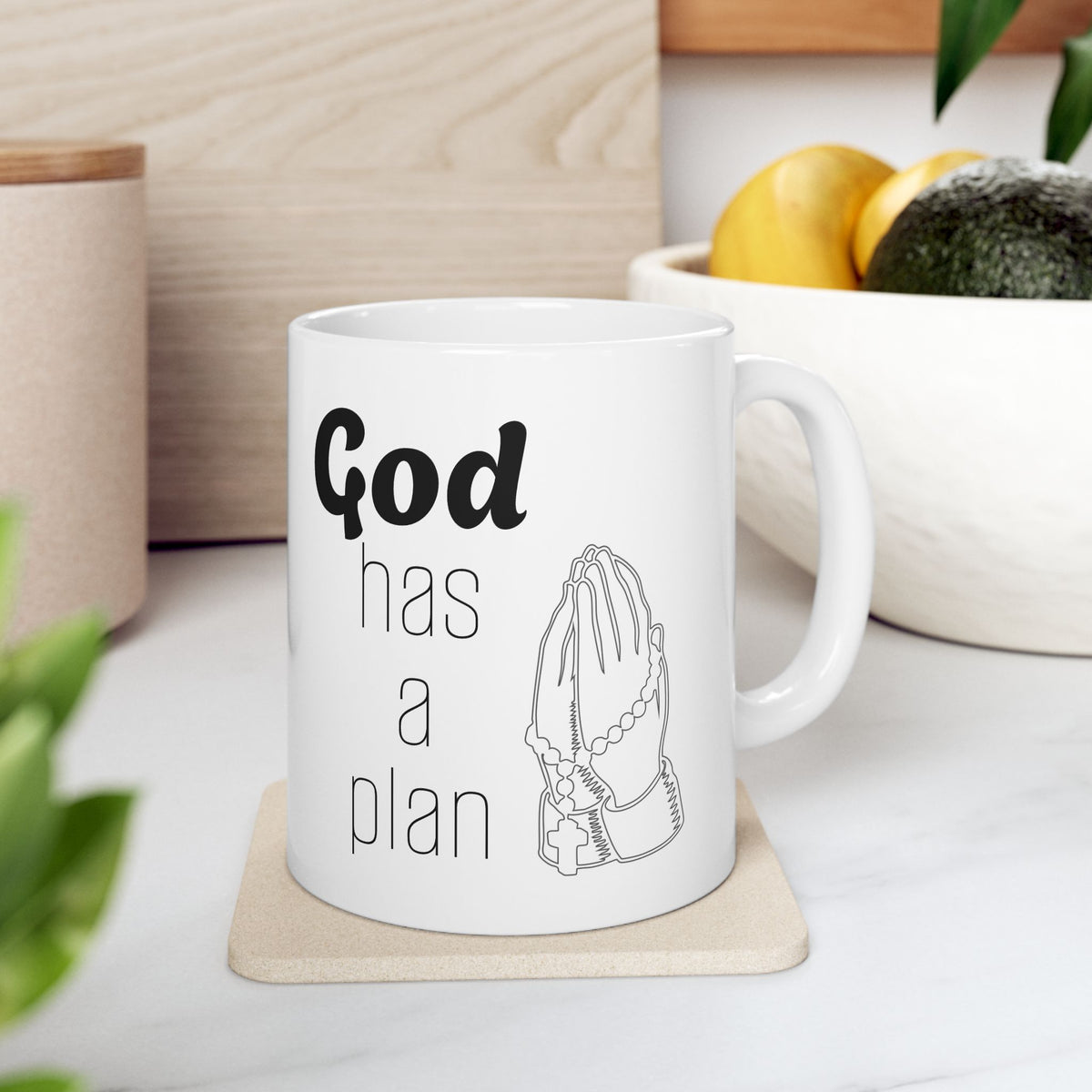 "Pray. Wait. Trust." Inspirational Coffee Cup,  Religious Gift for Catholics, Christian Mug, Inspirational Faith Message, Coffee Cup for Christian Men & Women