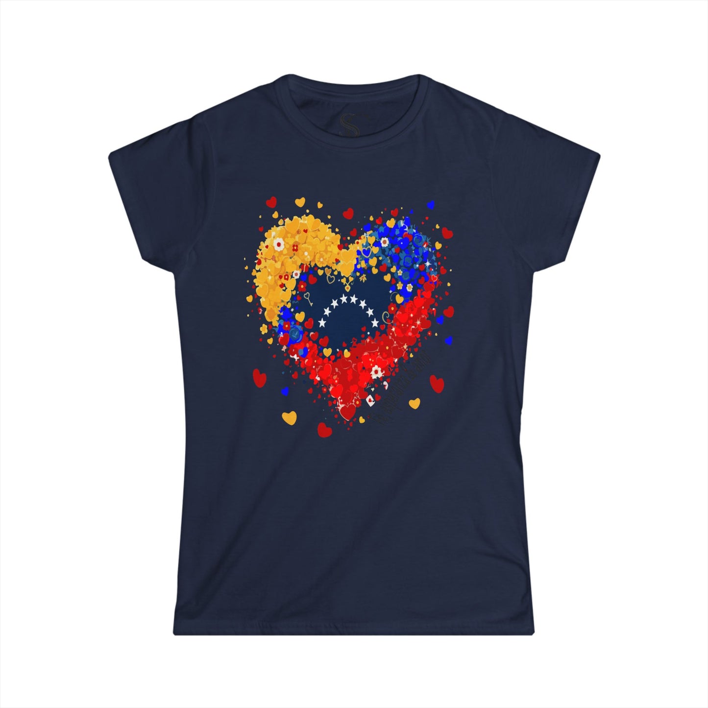 Venezuelan Heart Flag Women's Tee – Amor y Libertad Graphic Shirt