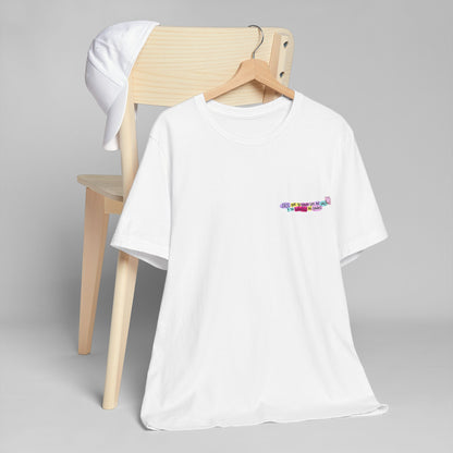 T-Shirt — Colorful Tiny Camper Graphic (Travel Van Chest Print)