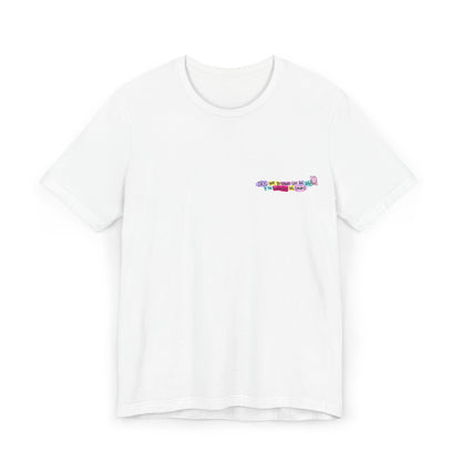 T-Shirt — Colorful Tiny Camper Graphic (Travel Van Chest Print)