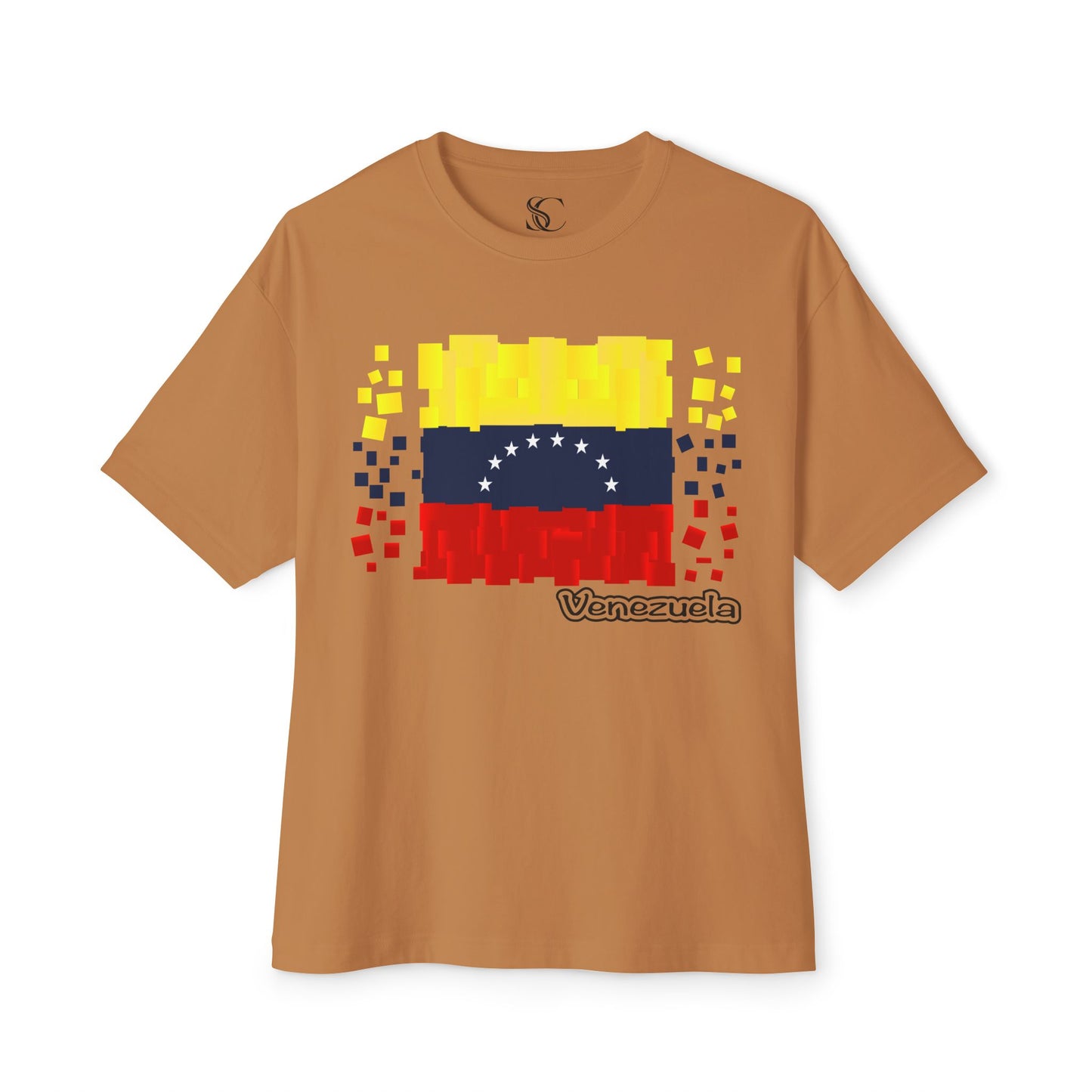Venezuela Pixel Flag Tee — Oversized Boxy Shirt