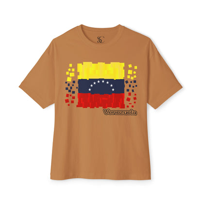 Venezuela Pixel Flag Tee — Oversized Boxy Shirt