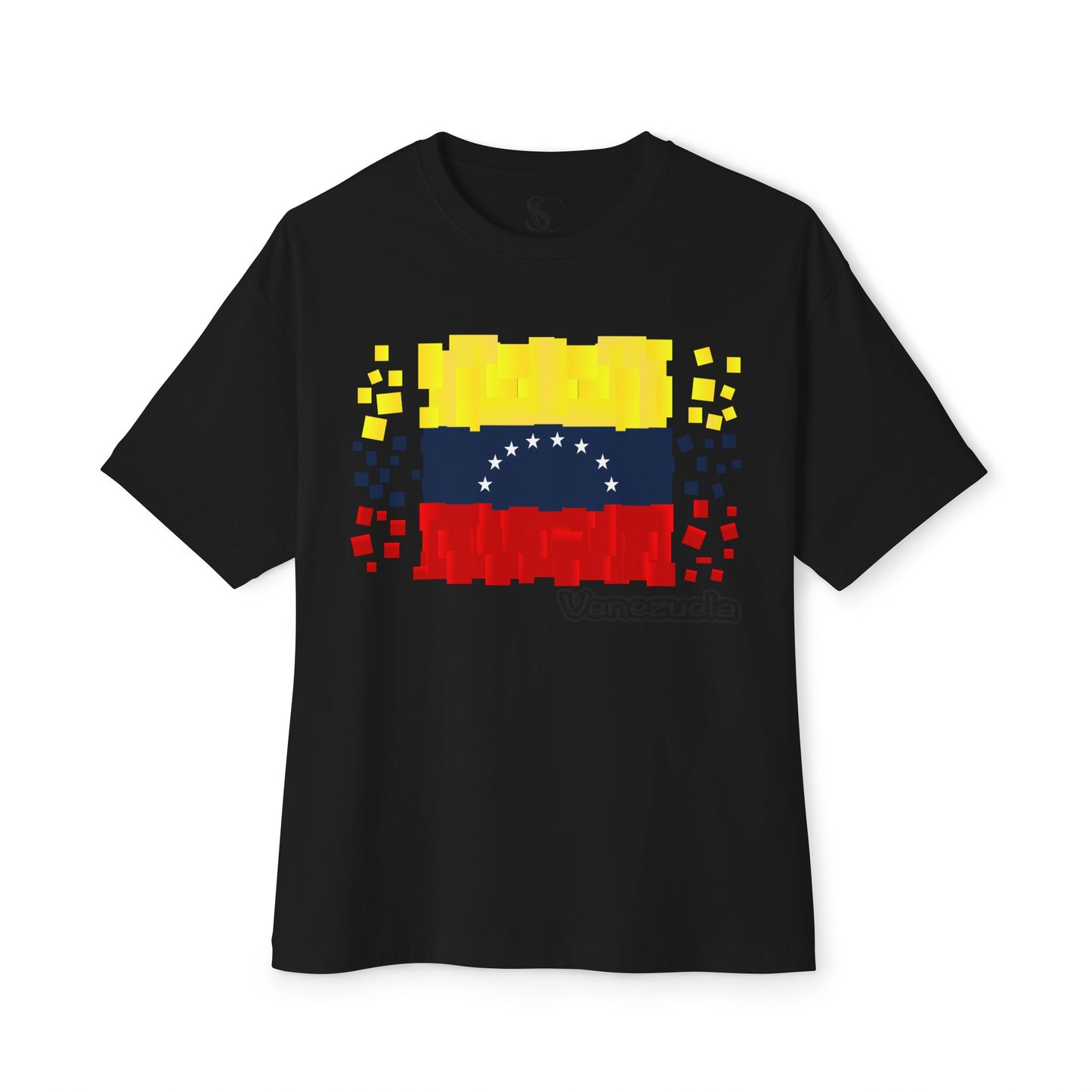Venezuela Pixel Flag Tee — Oversized Boxy Shirt