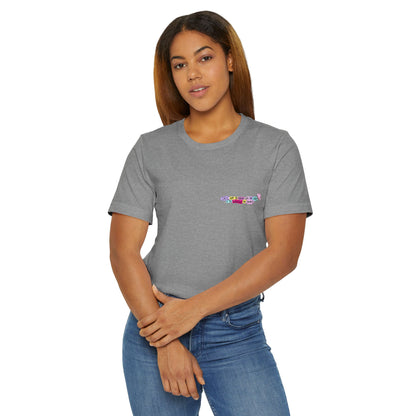 T-Shirt — Colorful Tiny Camper Graphic (Travel Van Chest Print)