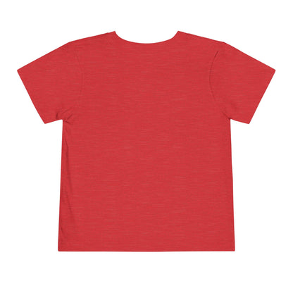 Toddler Tee - Patriotic Pup on American Flag Scooter (4th of July Kids Shirt)