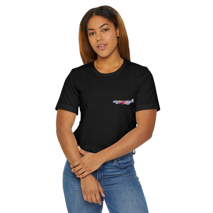T-Shirt — Colorful Tiny Camper Graphic (Travel Van Chest Print)