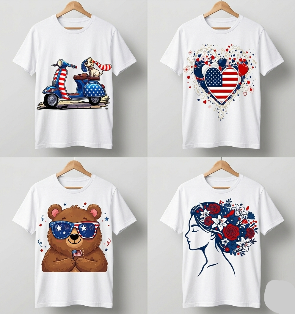 Custom T-Shirt – High-Definition DTF Print (July 4th)